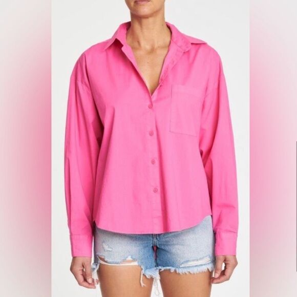 Pistola Sloane Oversized Button Up Shirt Pink - Picture 8 of 10